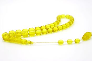 Splah de perles de prière et de méditation cylindriques jaunes fabriquées à la main UK499K / SKU423 3