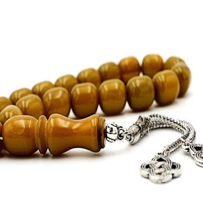 Perles de prière cylindriques parfumées à l'ambre, tasbih / SKU451