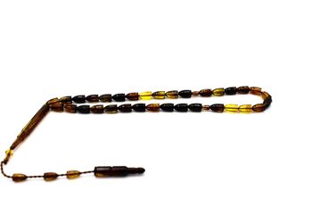 Perles de méditation et de prière combinées jaunes et brunes / SKU463 1