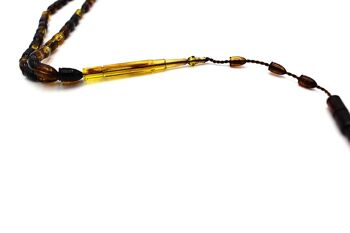 Perles de méditation et de prière combinées jaunes et brunes / SKU463 2