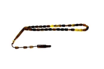 Perles de méditation et de prière combinées jaunes et brunes / SKU463 5