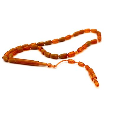 Perle di preghiera e meditazione combinate ambra e marrone / SKU466