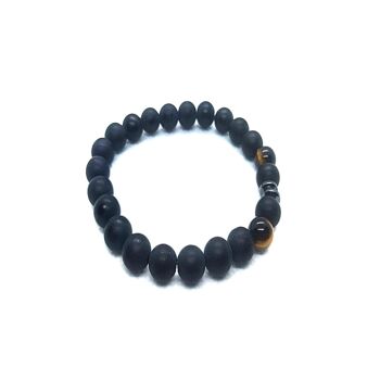 Bracelet Yoga Onyx, Oeil de Tigre & Hématite LRV-187U / SKU478 2