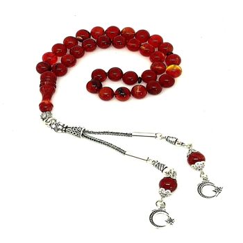 Perles de prière rouge bonbon, Kehribar Tesbih / SKU480 3