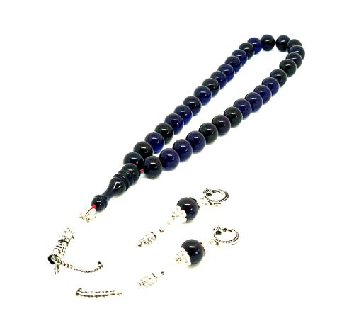 Marvellous Blue Prayer Beads, Kehribar Tesbih UK-912T / SKU482