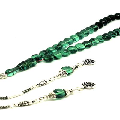 LRV Masterpiece Teal Prayer Beads, Kehribar Tesbih UK-919N / SKU483