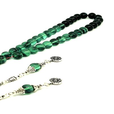 LRV Masterpiece Teal Prayer Beads, Kehribar Tesbih UK-919N / SKU483