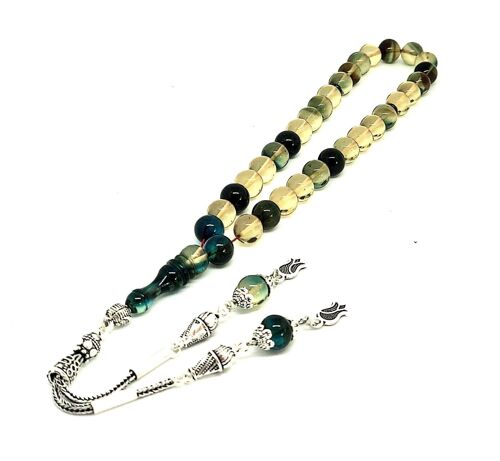 TRI-COLOURED Prayer Beads, Kehribar Tesbih UK-177L / SKU488