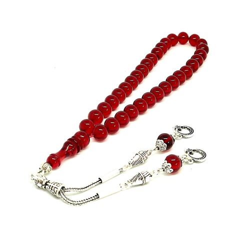 Cherry Red Prayer Beads, Kehribar Tesbih / SKU490