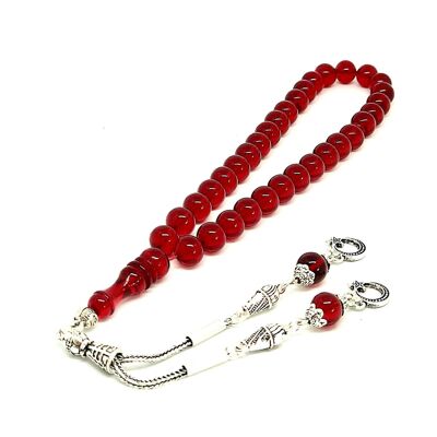 Cherry Red Prayer Beads, Kehribar Tesbih / SKU490