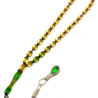 Transparent PINEAPPLE YELLOW Prayer Beads, Kehribar Tesbih UK-199R / SKU495