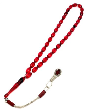 Superbes perles de prière CRIMSON RED, Kehribar Tesbih UK-729O / SKU496 1
