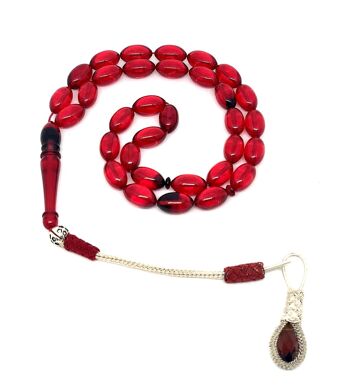 Superbes perles de prière CRIMSON RED, Kehribar Tesbih UK-729O / SKU496 2