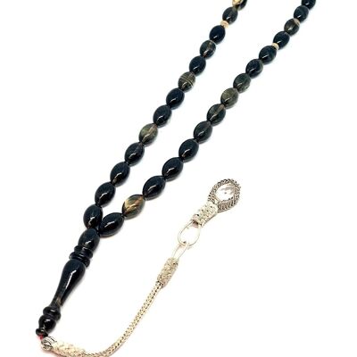 Black & Transparent Prayer Beads, Kehribar Tesbih / SKU499