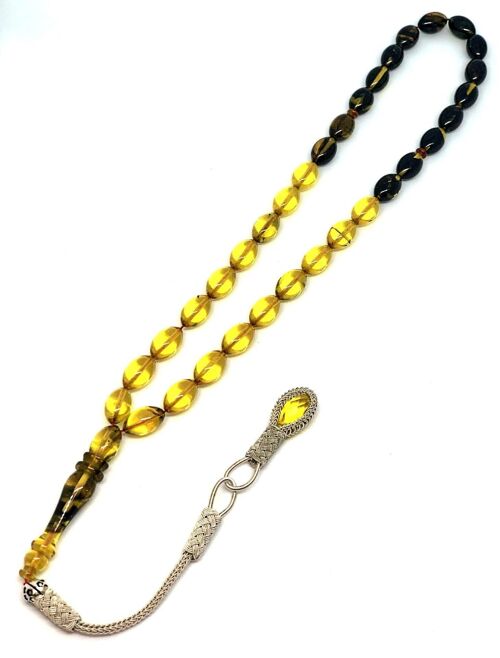 Black & Yellow Combo Prayer Beads, Kehribar Tesbih / SKU501