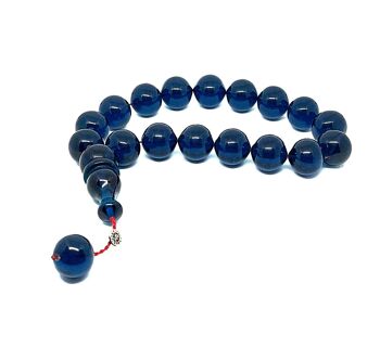 Perles de prière en ambre bleu marine et tasbih / SKU524 2