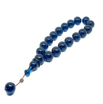 Perles de prière en ambre bleu marine et tasbih / SKU524 3