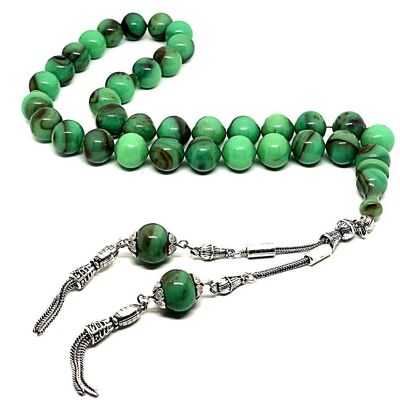Mint Coloured Sikma Kehribar Prayer Beads LRV-398G / SKU530