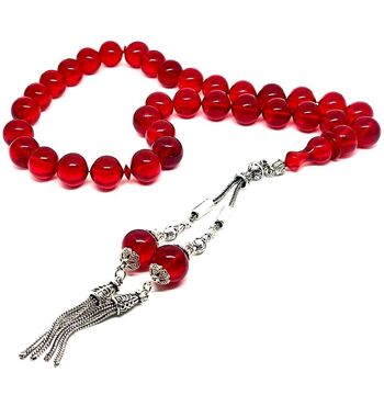 Perles de prière Kehribar Tesbih Ambre ROUGE LRV-913Y / SKU533 1