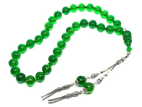 Forest Green Prayer Beads, Kehribar Tesbih LRV-981M / SKU536