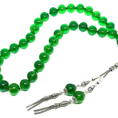 Perline di preghiera verde bosco, Kehribar Tesbih LRV-981M / SKU536