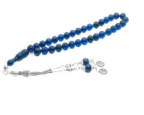 Multi Shades of Blue Prayer Beads, Kehribar Tesbih LRV55K / SKU541