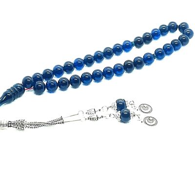 Perles de prière multi nuances de bleu, Kehribar Tesbih LRV55K / SKU541