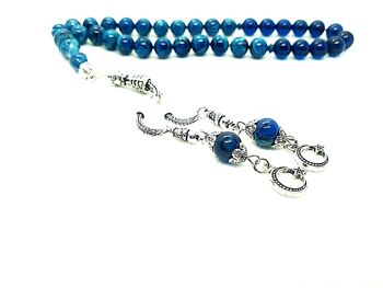 Perles de prière en mélange bleu et blanc, Tesbih / SKU549 3