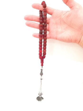 Perle de prière en bakélite allemande de cerise ottomane antique / SKU558 5