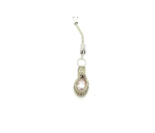 White copper tassel with Light Pink zircon stone LRV10D / SKU562