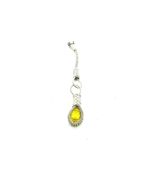 White copper tassel with Yellow zircon stone / SKU563