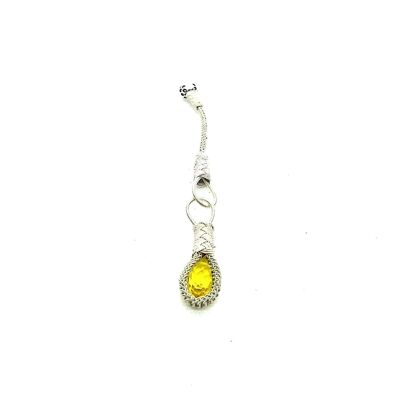 White copper tassel with Yellow zircon stone / SKU563