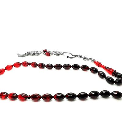 Mélange de perles de prière rouges et noires, Tesbih LRV15B / SKU583