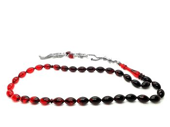Mélange de perles de prière rouges et noires, Tesbih LRV15B / SKU583 1