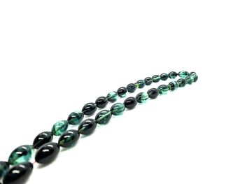 Perles de prière combo noir et émeraude, Kehribar Tesbih / SKU585 3