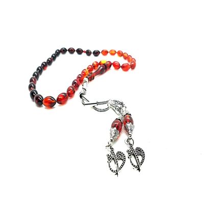 Perles de prière combinées de couleur transparente, Kehribar Tesbih LRV16C / SKU588