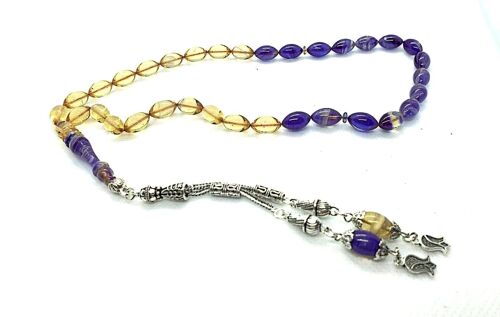 LIGHT HONEY & LAVENDER Prayer Beads, Kehribar Tesbih LRV 17A / SKU591