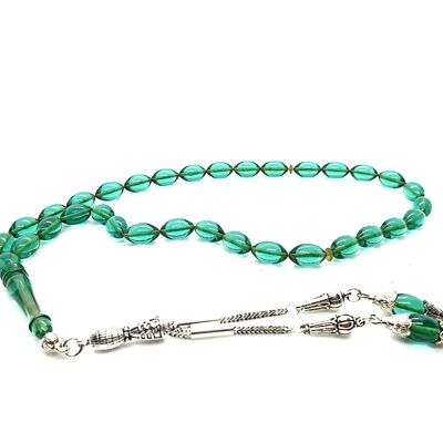 Lovely Teal Colour, Transparent Prayer Beads, Tesbih LRV20C / SKU594