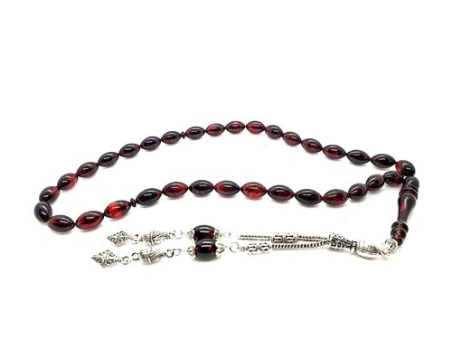 Transparent Multi RED Combo Prayer Beads, Kehribar Tesbih LRV20D / SKU595