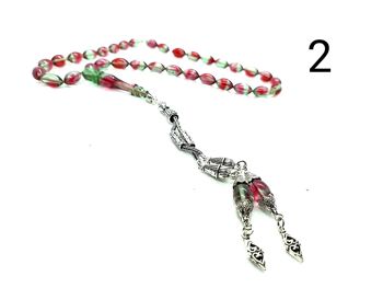 Perles de prière combinées rouge cramoisi et menthe, Kehribar Tesbih / SKU602 3