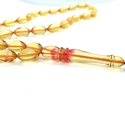Perles de prière combinées miel et rouge, Tesbih UK522 / SKU606