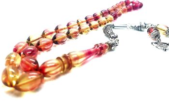 Perles de prière combinées de couleur, Kehribar Tesbih UK600 / SKU607 3