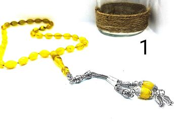 Perles de prière en résine ambre, Kehribar Tasbih / SKU611 2