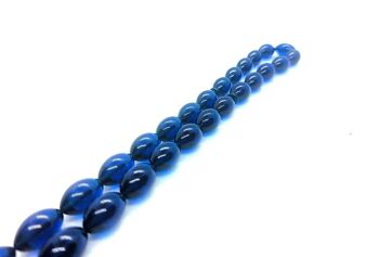 Perles de prière bleu azur transparent, Kehribar Tesbih UK545 / SKU612 2