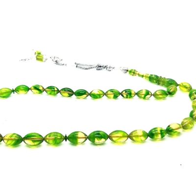 Wonderful Lime Green Amber Resins Prayer Beads / SKU614