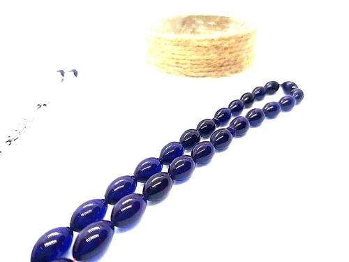 Berry Blue Prayer Beads, Kehribar Tesbih / SKU615