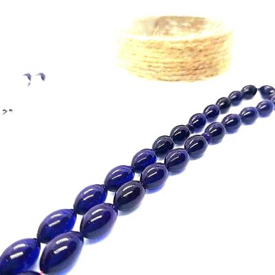 Berry Blue Prayer Beads, Kehribar Tesbih / SKU615