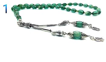 Touche de perles de prière bleu sarcelle, Kehribar Tesbih LRV-644E / SKU622 1