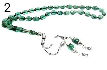 Touche de perles de prière bleu sarcelle, Kehribar Tesbih LRV-644E / SKU622 2