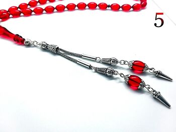 Perles de prière en résine d'ambre rouge, Ates KehribarTesbih UK-A / SKU623 6